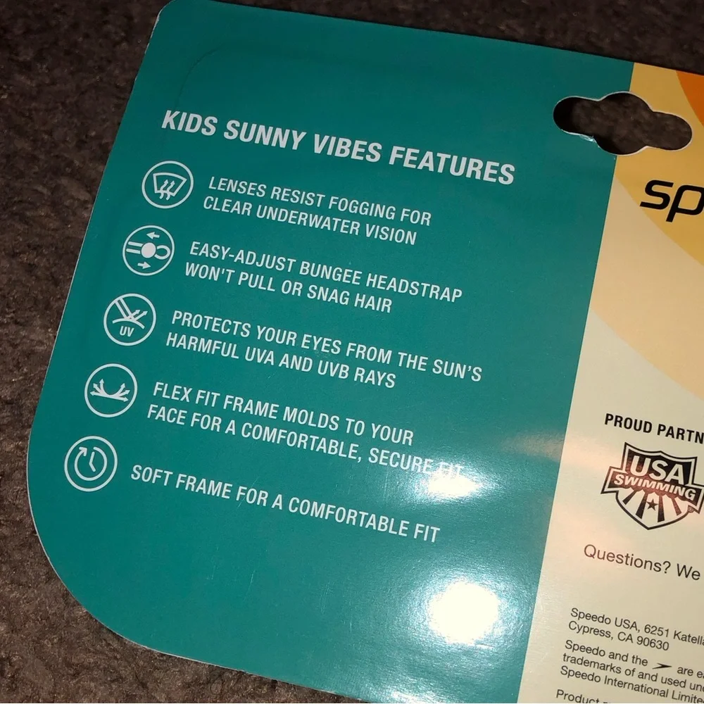 Speedo Kids Sunny Vibes Sunglass Style Goggles, New